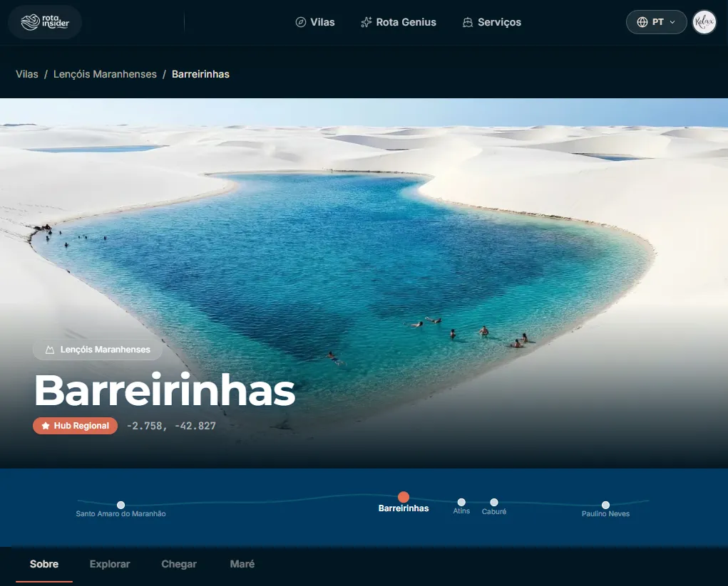 Rota Insider Website — Village page with hero photography