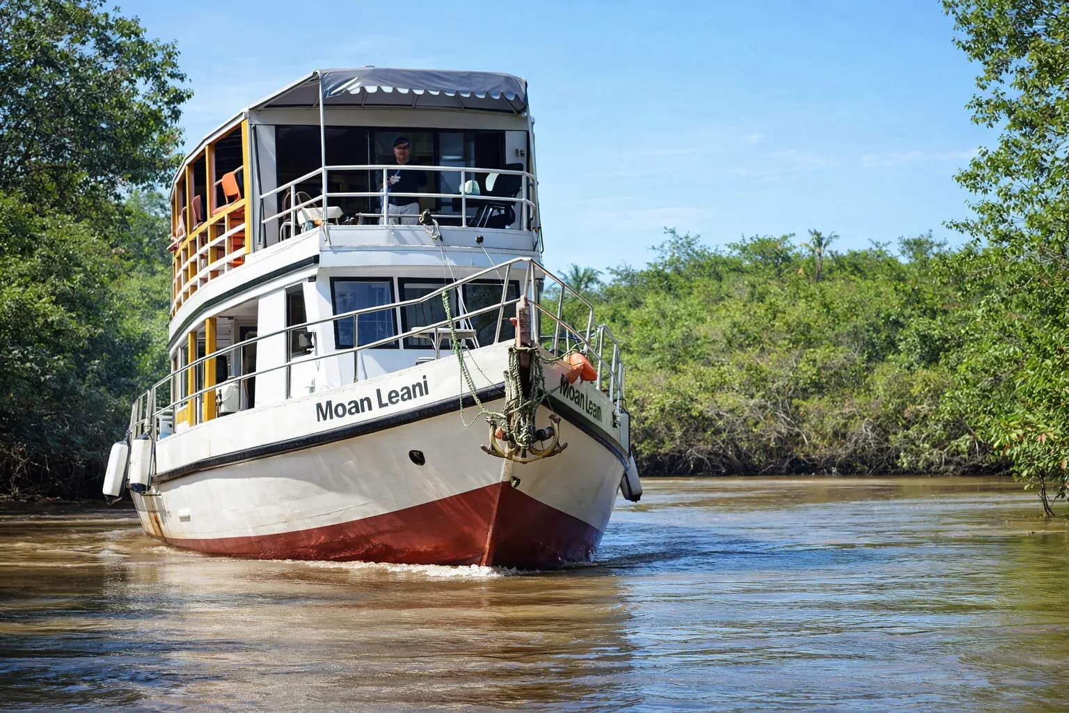 Barco entre manglares en el Delta do Parnaíba